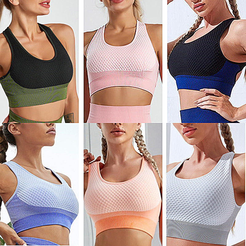 Sports Underwear Women's Fitness Integrated Cup Shock-proof and Anti-sagging High-strength Full-package Non-chest-pressing Yoga Clothing Women's Underwear