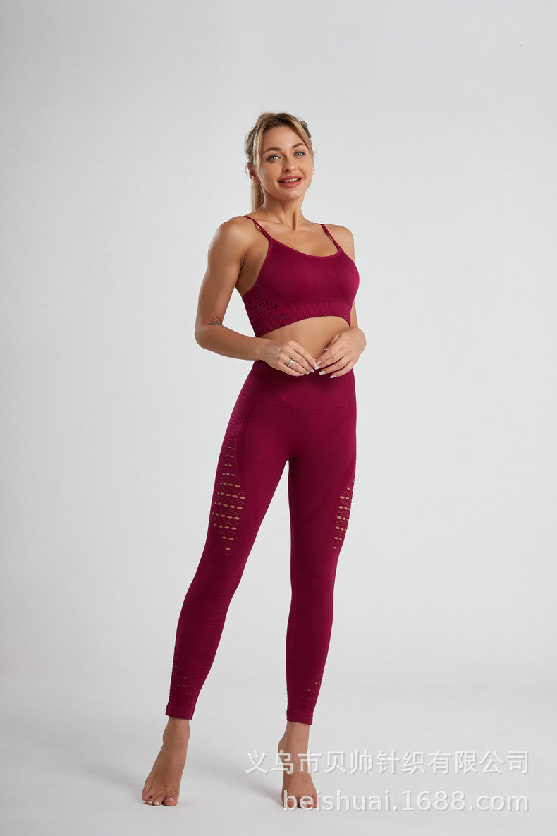 Black Yoga Pants Sports High Quality Shark Pants Dark Pattern Fitness Pants Women's No Embarrassment Line Peach Buttocks Quick Drying