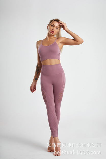 Black Yoga Pants Sports High Quality Shark Pants Dark Pattern Fitness Pants Women's No Embarrassment Line Peach Buttocks Quick Drying