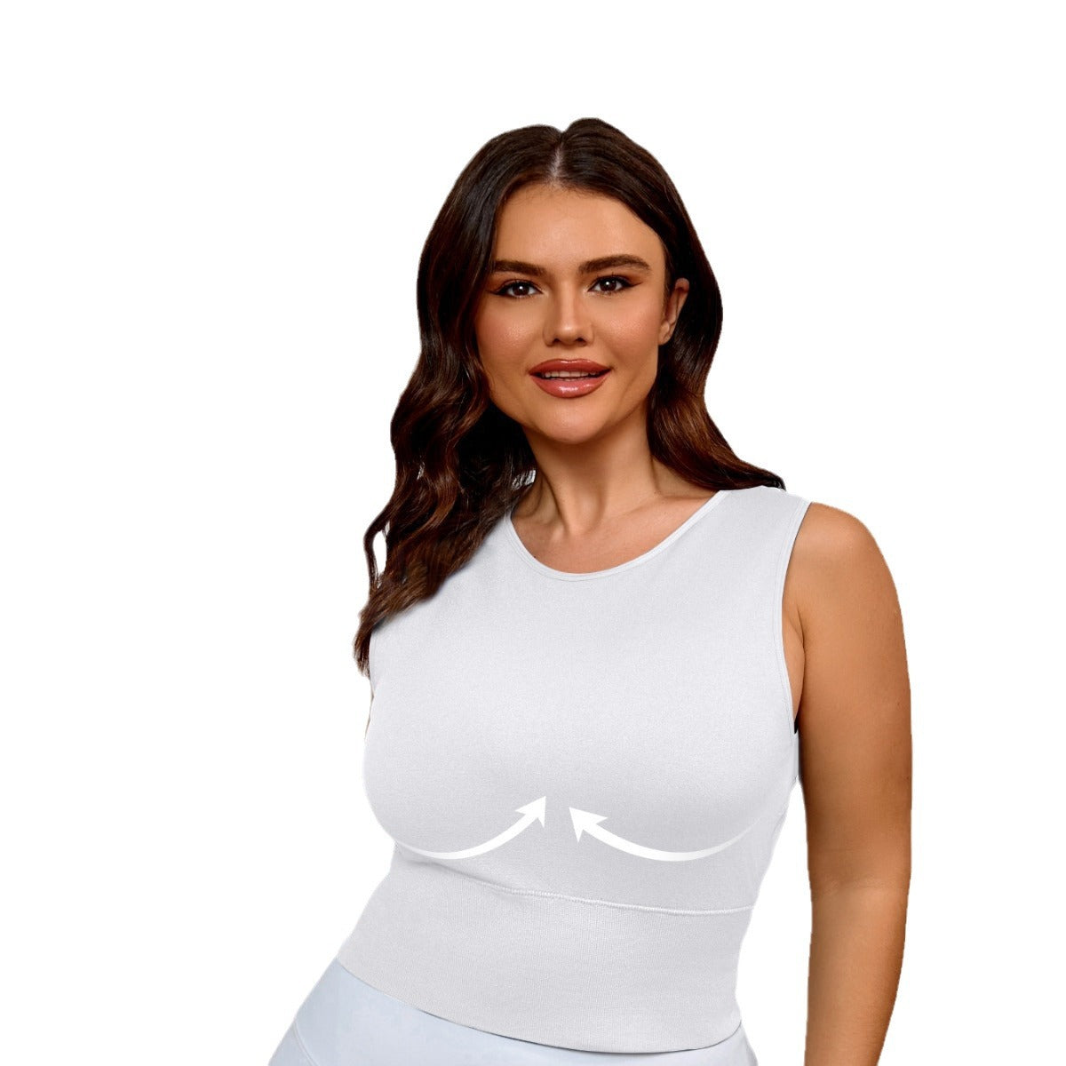 Large Size Yoga Vest Fat Mm High Strength Women's One Cup Sports Vest Large Size Yoga Top Female Fat Sister