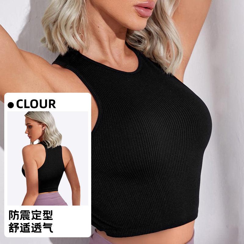 Sports Vest Women's Outer Wear Anti-sagging Fitness Yoga Vest Yoga Suit Women's Top Running Quick-drying I-shaped Vest
