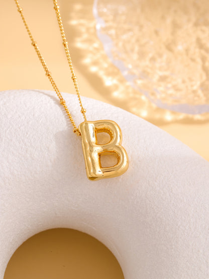 Hot-selling Balloon Glossy Letter Necklace Chubby Pendant European and American Fashion Simple Collarbone Chain