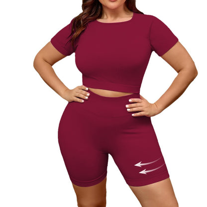 Large Size Yoga Suit Women's Quick-drying Summer High-strength Tight Suit Large Size Fitness Suit Women's Fat 100kg