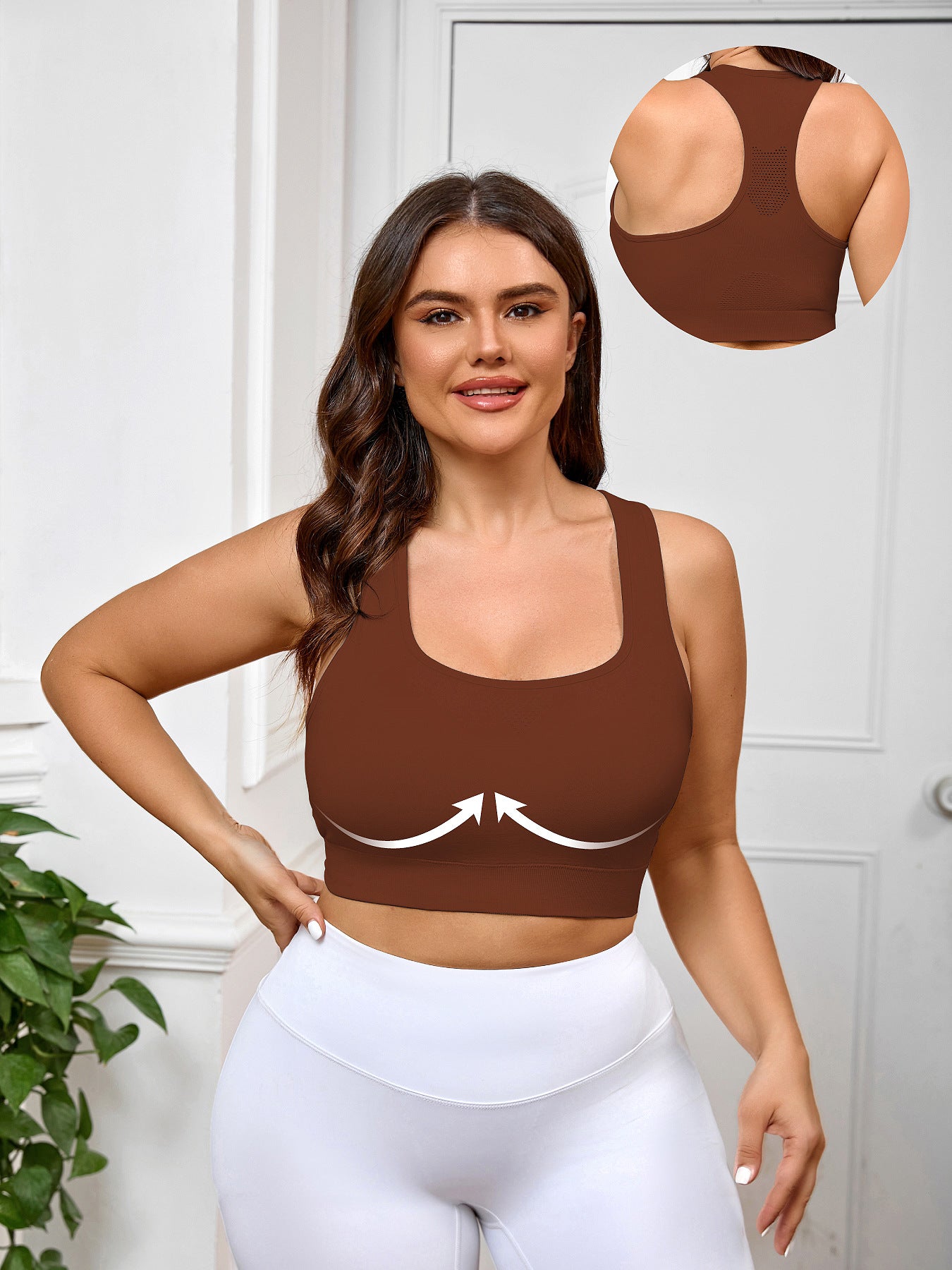 Large Size Sports Bra Wholesale, Yoga Bra Integrated Fixed Cup with Chest Pad Summer Shock-proof Fitness Bra