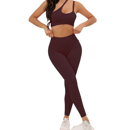 Oblique Suspenders, Solid Color Bra, Beautiful Back, Tight Fit, Slim Fit Women's Yoga, Running Sports Vest