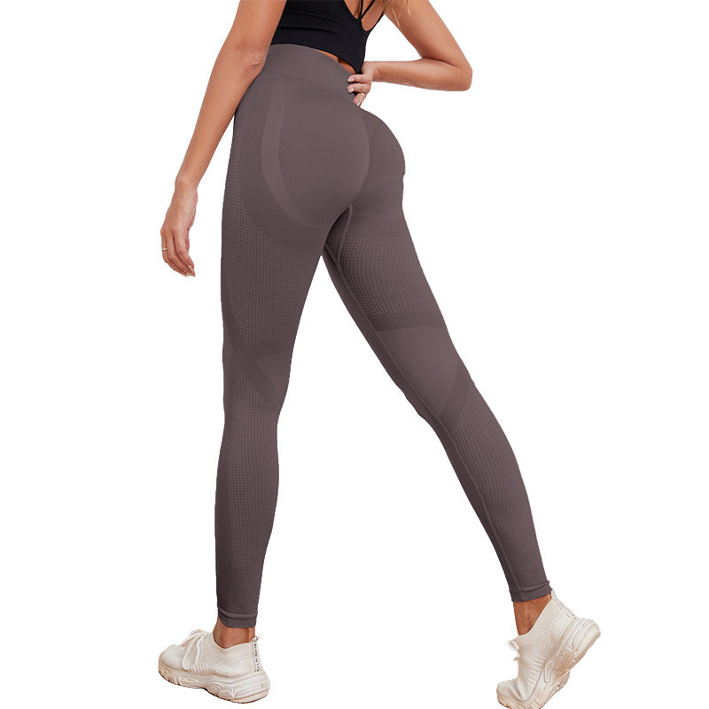 Nine Points Seamless Peach Hip Pants Yoga Pants Fitness Pants Nude Feeling No Embarrassment Line Sports High Waist Nude Feeling Sports Fitness