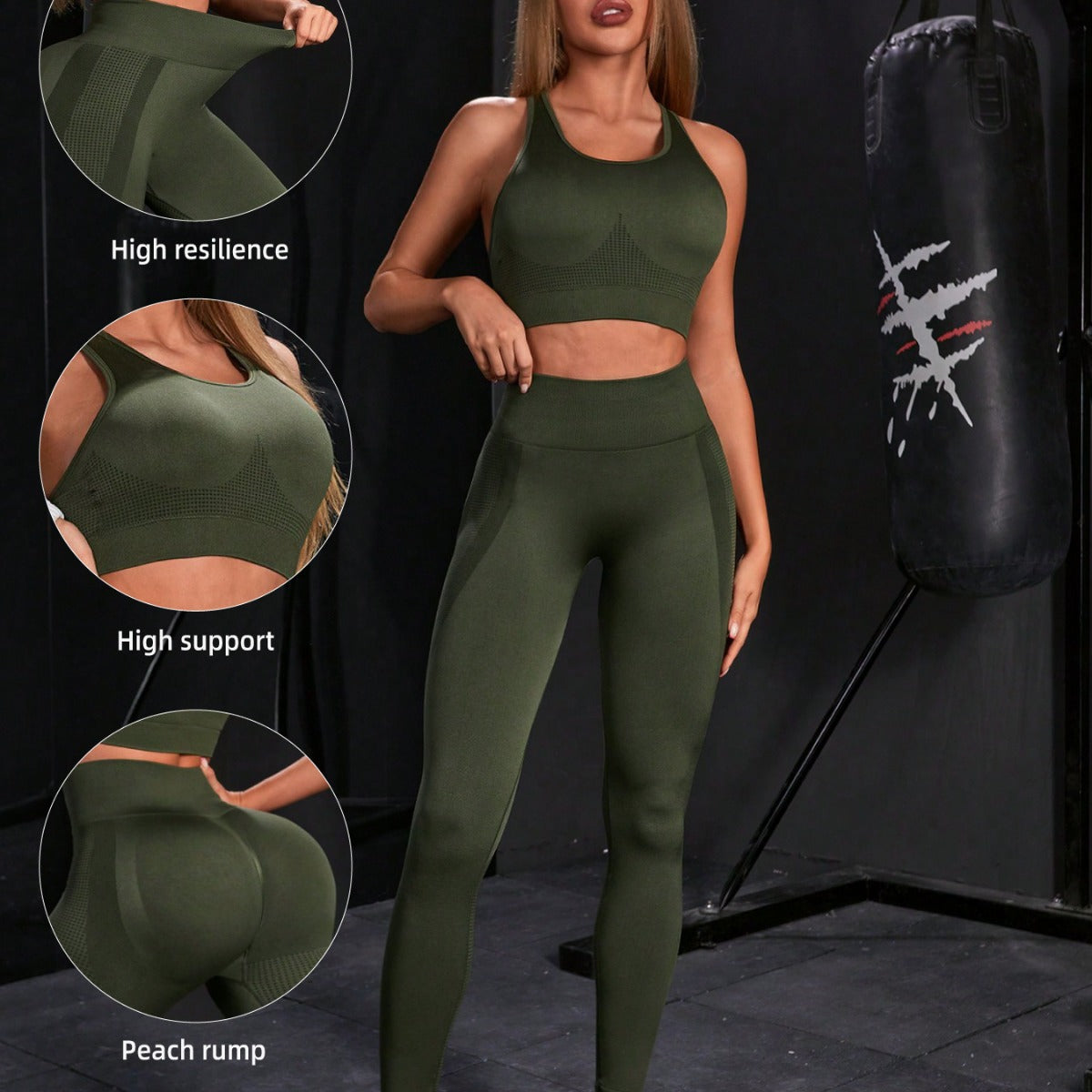 Yoga Suit Cross-border Women's Two-piece Suit, Outer Wear Fitness Suit, High-end Women's Loose Summer Quick Drying