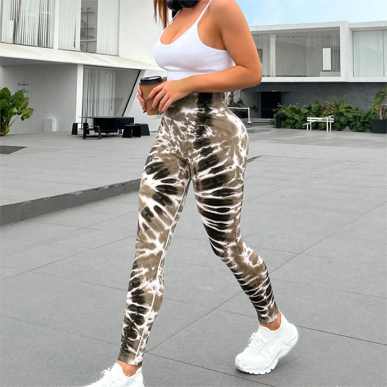 Black Yoga Pants Sports High Quality Shark Pants Dark Pattern Fitness Pants Women's No Embarrassment Line Peach Buttocks Quick Drying