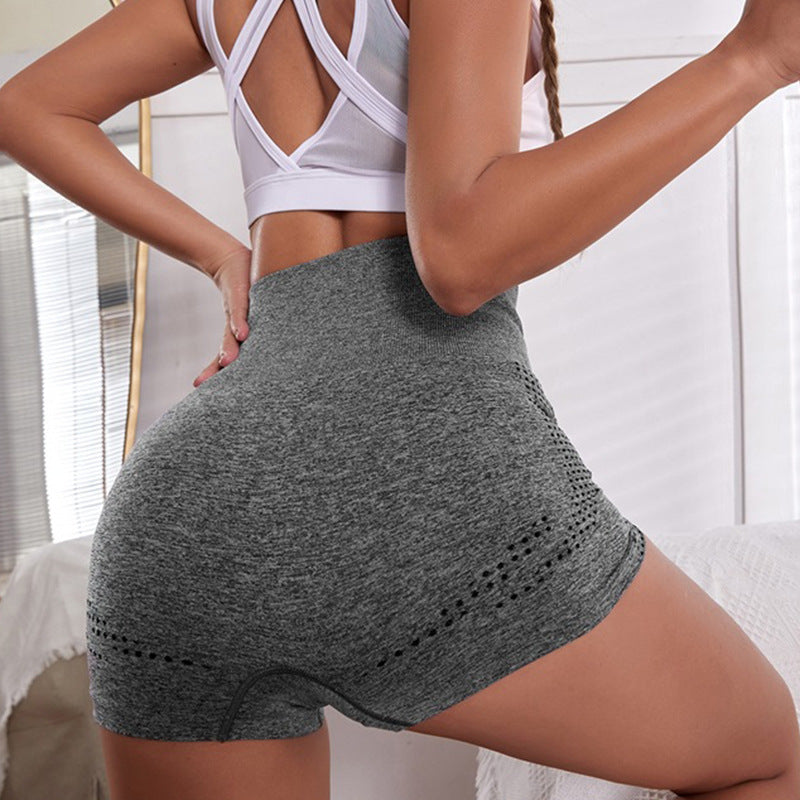 Spot Yoga Shorts Women's Summer Wear Nude Hip-lifting Sports Shorts Tight Elastic Sports Fitness Three-point Pants