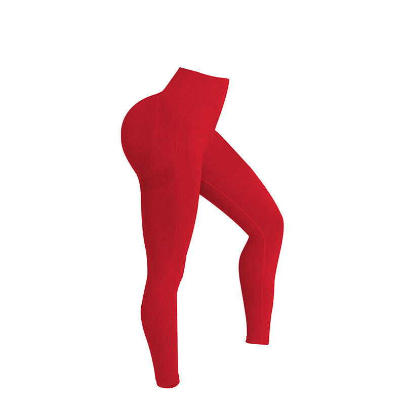 Yoga Pants No Embarrassment Line High Waist Trousers Wear Sports Knitted Yoga Pants B Seam Fitness Pants Women Peach Buttocks