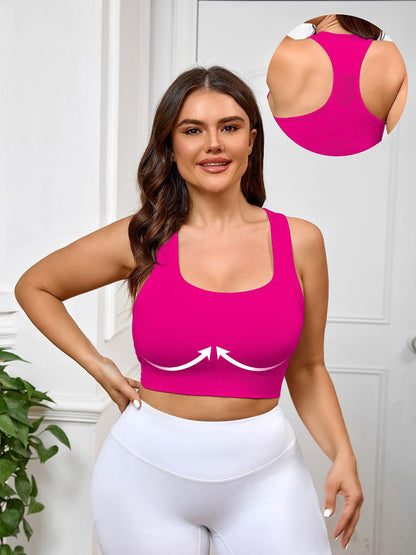Large Size Sports Bra Wholesale, Yoga Bra Integrated Fixed Cup with Chest Pad Summer Shock-proof Fitness Bra