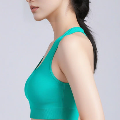 Sports Yoga Clothes Underwear Women's Fixed Chest Pad High Elastic Nude Yoga Bra Beautiful Back Shock Absorption Gathering Fitness Vest