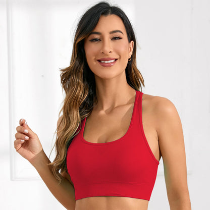 Sports Vest, Women's Fitness, Shockproof, Fixed Cup, Non-Running Cup, Yoga Underwear, Women's Vest, Integrated Backless Yoga Wear