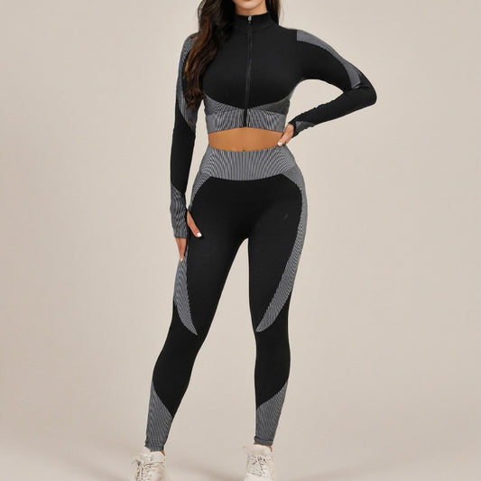 Yoga Clothes, Long-sleeved Tops, Femininity Sports Fitness Training Clothes, Autumn and Winter High-end Fitness Suits