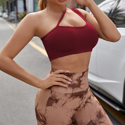 Fluorescent Green Bra Shows Chest and Beautiful Back Sports Underwear Tight Sexy Fitness Yoga Sports Bra High Intensity