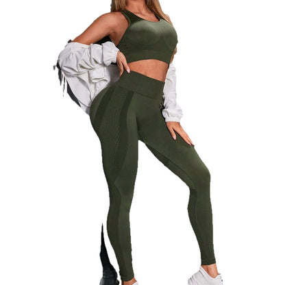 Yoga Suit Cross-border Women's Two-piece Suit, Outer Wear Fitness Suit, High-end Women's Loose Summer Quick Drying
