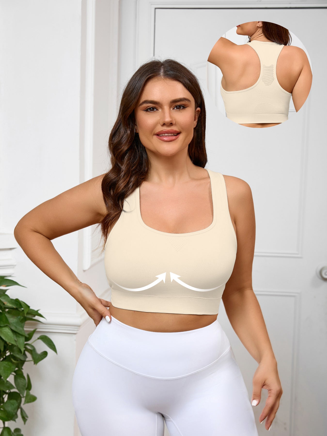 Large Size Sports Bra Wholesale, Yoga Bra Integrated Fixed Cup with Chest Pad Summer Shock-proof Fitness Bra
