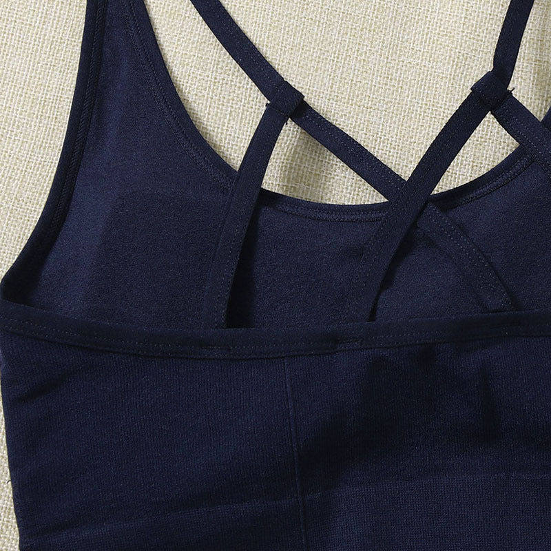 Processing Customized New High-intensity Sports Yoga Bra Cross Beautiful Back Shock-proof Square Neck Yoga Sports Underwear Women