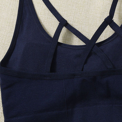 Sports Bra Without Underwire Fixing Cup Small Breast Non-empty Cup Shockproof Running Sports Bra Thin Straps Shockproof Beautiful Back