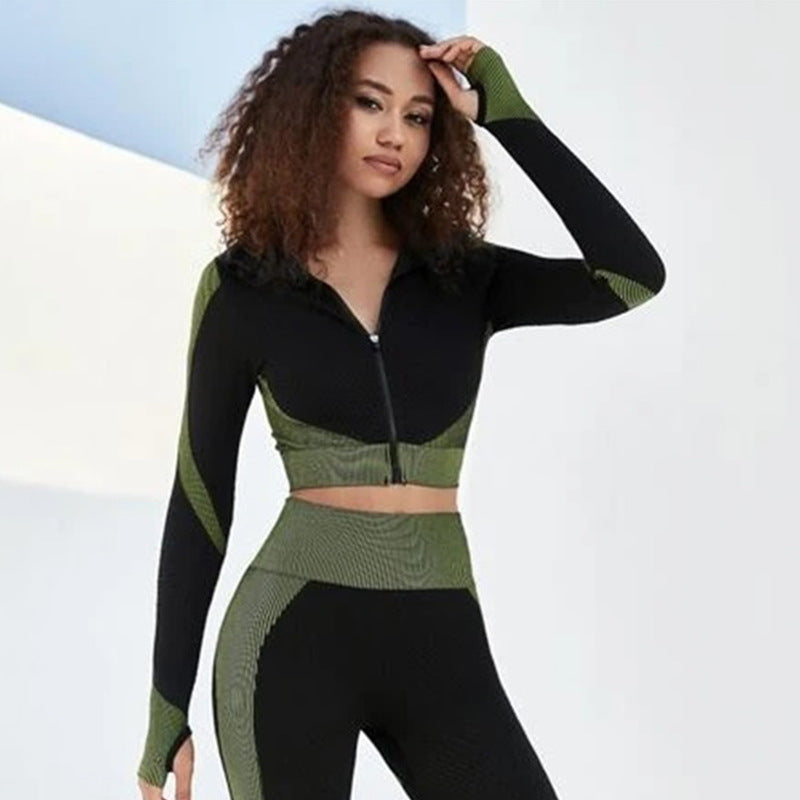 Yoga Clothes Women's Suit Spring and Autumn Models Professional Gym Training Morning Running Clothes Sports Jacket High-end Fitness Clothes