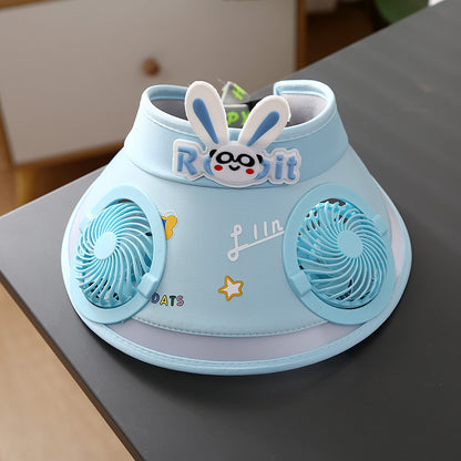 Hot selling Animal Children's Sunscreen Cap Solar Rechargeable Cap New UV Protection Empty Top Sun Hat with Fan