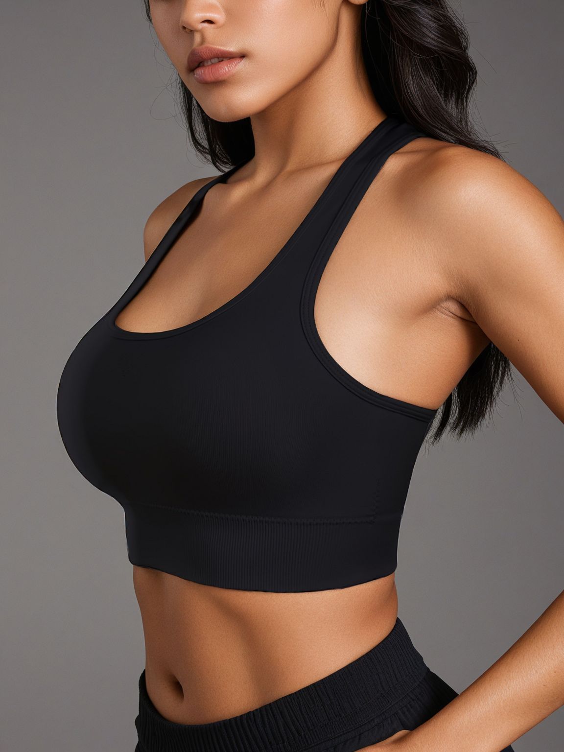 Sports Bra Women's Fitness High-strength Breathable Non-chest Compression Sports Bra Women's Shockproof Anti-sagging Non-wire Movement