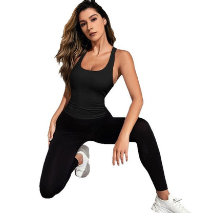 Sports Vest Women's Outer Wear Fitness Integrated Cup Shock-proof and Anti-sagging High-strength Full Package, No Chest Pressure, No Trace, Breathable