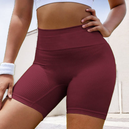 New Yoga Pants Peach Hip Pants Fitness Women's Five-point Pants Seamless Outer Wear High Waist Belly Fitness Pants