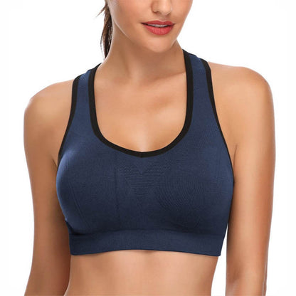Sports Bra Women's Comfortable Non-wire Gathering Fitness Wear Running Yoga Bra Medium High Strength Shockproof Bra