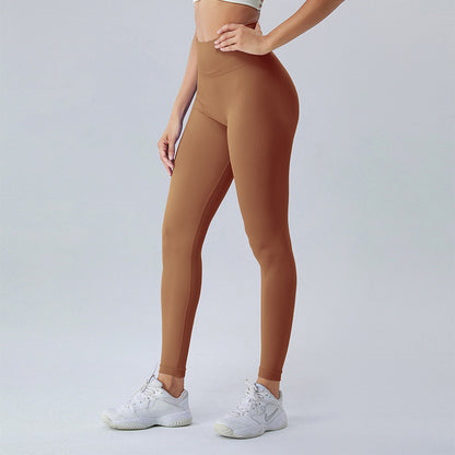 Naked Leggings, High Waist, Abdomen, Hip Lift, Tight Full-length Fitness Pants, European and American Body Sculpting Yoga Pants, Seamless