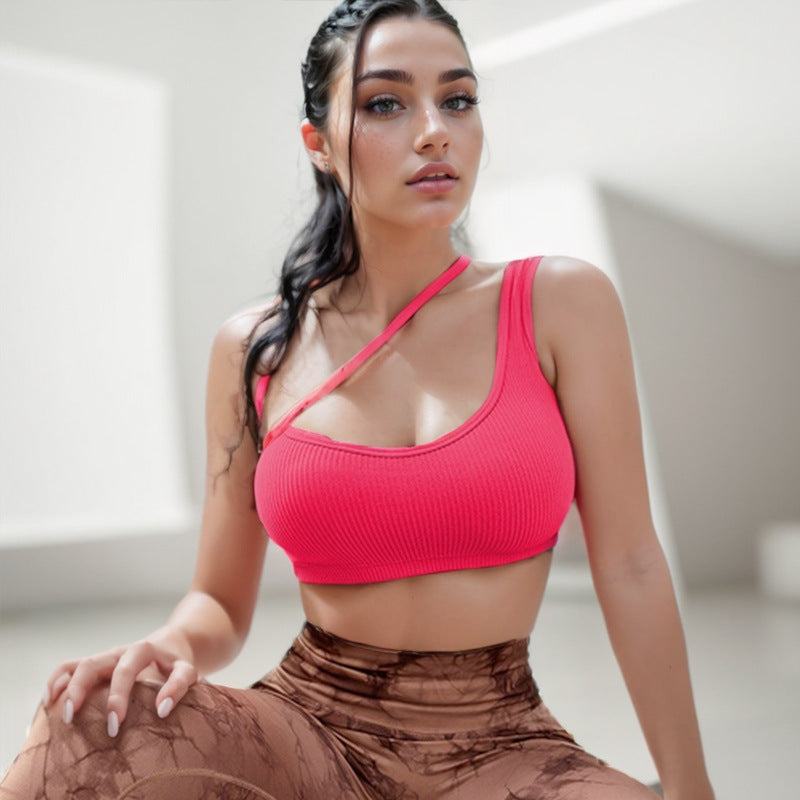 Fluorescent Green Bra Shows Chest and Beautiful Back Sports Underwear Tight Sexy Fitness Yoga Sports Bra High Intensity