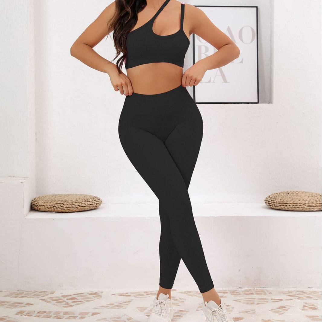 Oblique Suspenders, Solid Color Bra, Beautiful Back, Tight Fit, Slim Fit Women's Yoga, Running Sports Vest