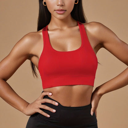 Sports Bra Women's Fitness High-strength Breathable Non-chest Compression Sports Bra Women's Shockproof Anti-sagging Non-wire Movement