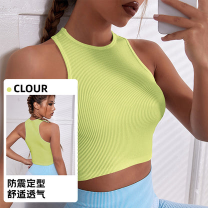 Sports Vest Women's Outer Wear Anti-sagging Fitness Yoga Vest Yoga Suit Women's Top Running Quick-drying I-shaped Vest