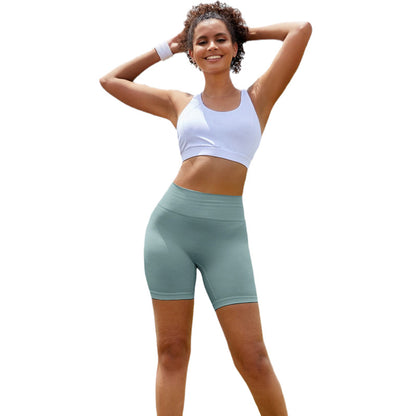 New Yoga Pants Peach Hip Pants Fitness Women's Five-point Pants Seamless Outer Wear High Waist Belly Fitness Pants