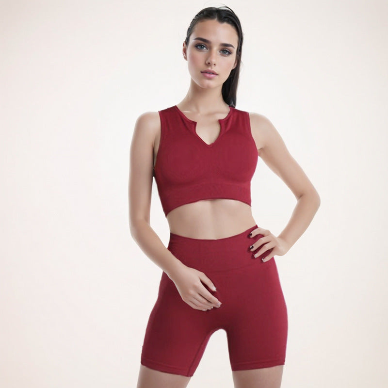 Custom Threaded U-shaped Beauty Back Sports Underwear, Running Shock Absorption Gathering Yoga Sports Bra Fitness Vest