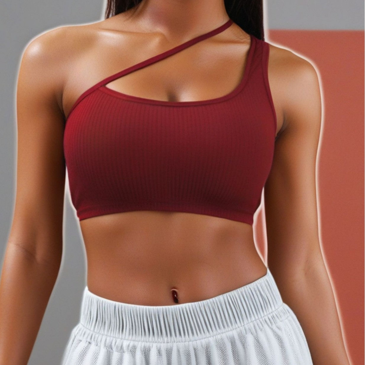 Sexy Yoga Sports Diagonal Suspender Bra Woman Beautiful Back High Intensity Shock-absorbing Underwear Yoga
