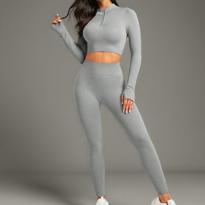 Yoga suit high-end women's hip-lifting yoga pants yoga top long-sleeved tight sportswear suit autumn