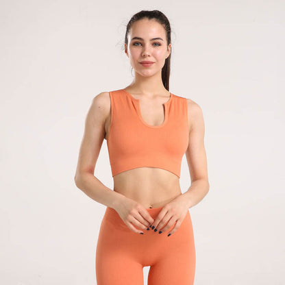 Custom Threaded U-shaped Beauty Back Sports Underwear, Running Shock Absorption Gathering Yoga Sports Bra Fitness Vest