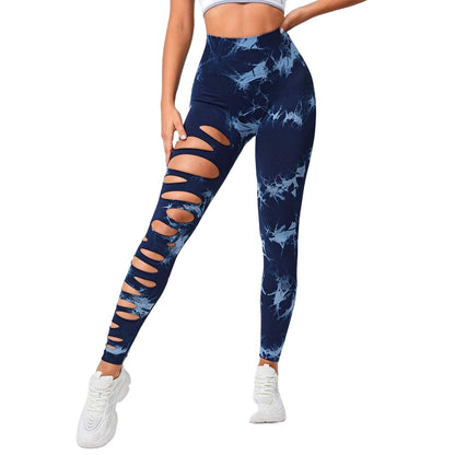 Yoga Pants No Embarrassment Line High Waist Trousers Wear Sports Knitted Yoga Pants B Seam Fitness Pants Women Peach Buttocks