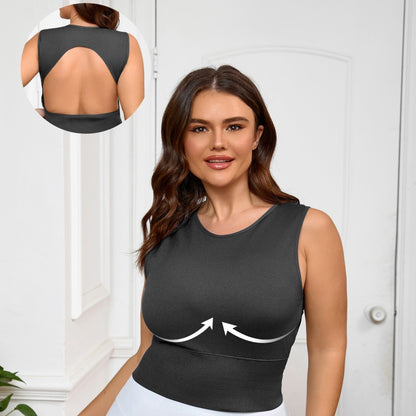 Large Size Yoga Vest Fat Mm High Strength Women's One Cup Sports Vest Large Size Yoga Top Female Fat Sister
