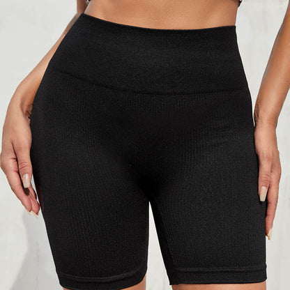 New Yoga Pants Peach Hip Pants Fitness Women's Five-point Pants Seamless Outer Wear High Waist Belly Fitness Pants