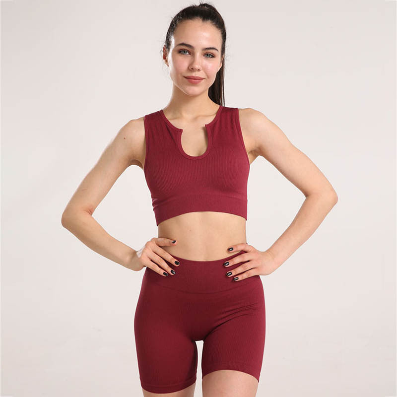 Custom Threaded U-shaped Beauty Back Sports Underwear, Running Shock Absorption Gathering Yoga Sports Bra Fitness Vest