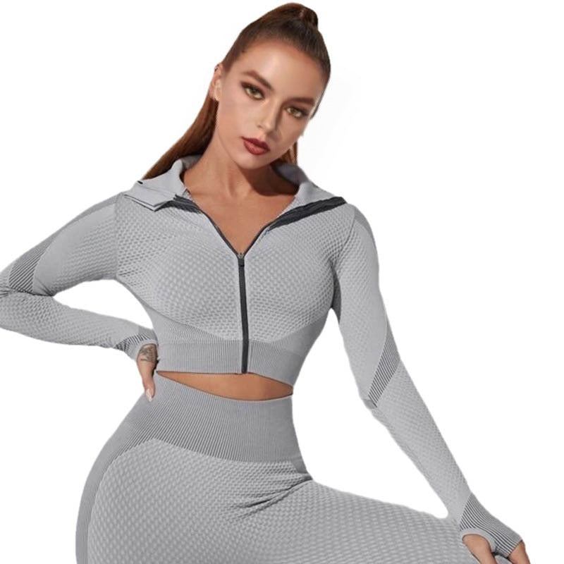 Yoga Clothes Women's Suit Spring and Autumn Models Professional Gym Training Morning Running Clothes Sports Jacket High-end Fitness Clothes