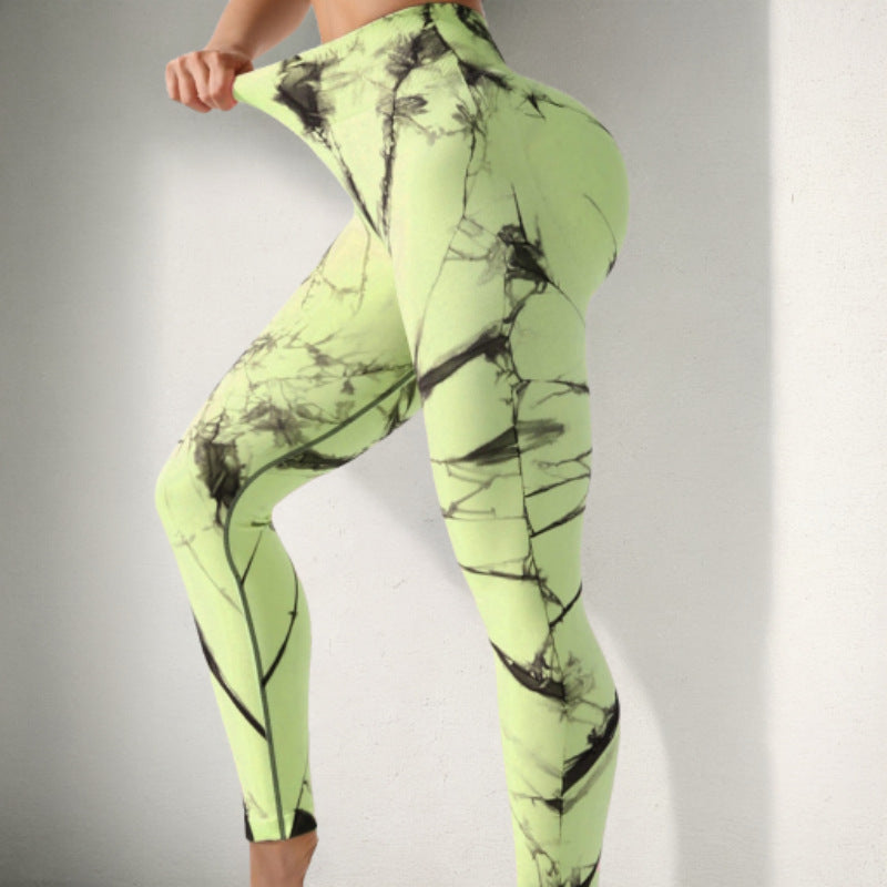 Black Yoga Pants Sports High Quality Shark Pants Dark Pattern Fitness Pants Women's No Embarrassment Line Peach Buttocks Quick Drying