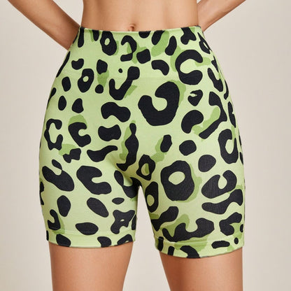 Leopard Print Fitness Sports Yoga Shorts Women's Summer Thin Printing Hip Lift Nude Quick-drying Shorts