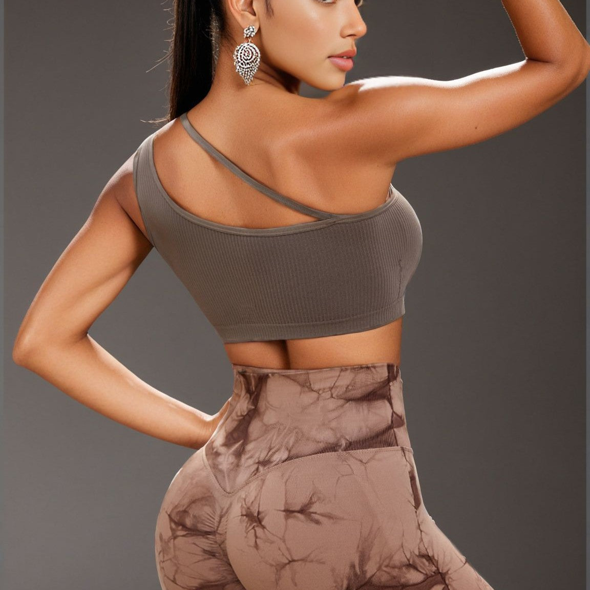 Sexy Yoga Sports Diagonal Suspender Bra Woman Beautiful Back High Intensity Shock-absorbing Underwear Yoga