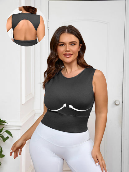 Large Size Yoga Vest Fat Mm High Strength Women's One Cup Sports Vest Large Size Yoga Top Female Fat Sister