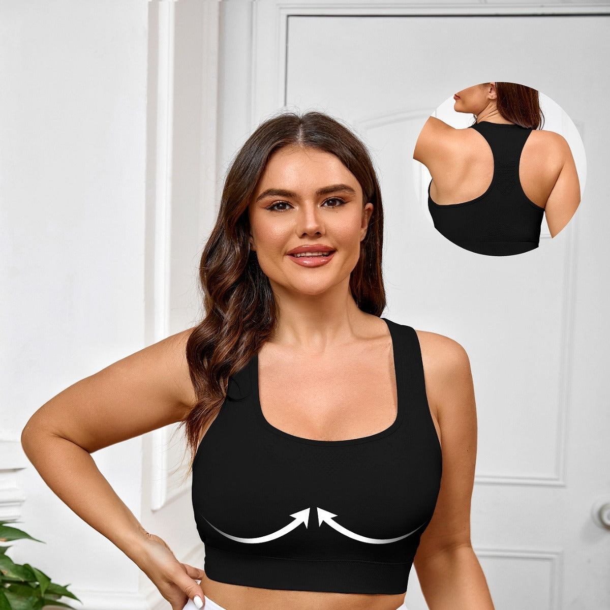 Large Size Sports Bra Wholesale, Yoga Bra Integrated Fixed Cup with Chest Pad Summer Shock-proof Fitness Bra