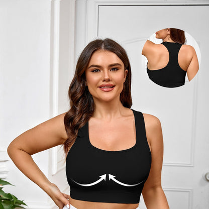 Large Size Sports Bra Wholesale, Yoga Bra Integrated Fixed Cup with Chest Pad Summer Shock-proof Fitness Bra
